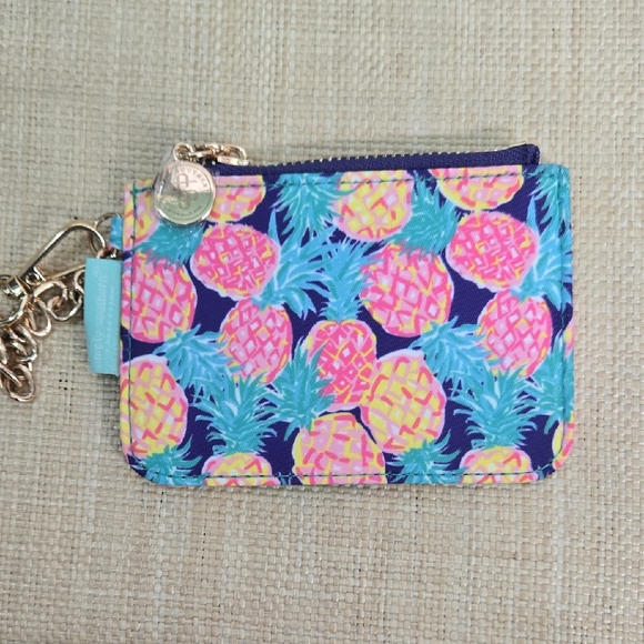 Simply Southern Pineapple Print Wristlet - Pink and Blue - Picture 1 of 5